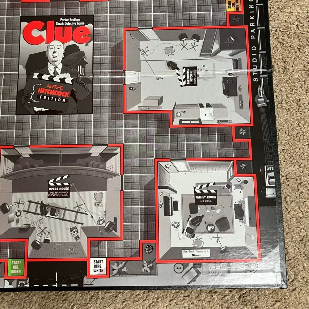 CLUE Alfred Hitchcock Edition Board Game USAopoly Replacement Game Board Only